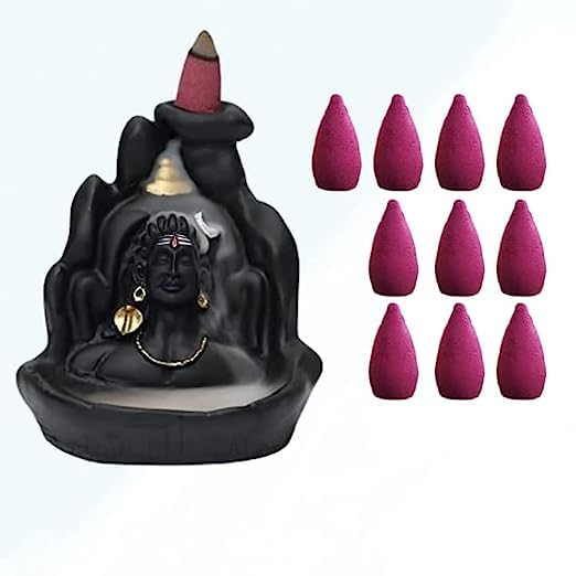 Handcrafted Lord Shiva Statue with 51 Free Backflow Dhoop Cones