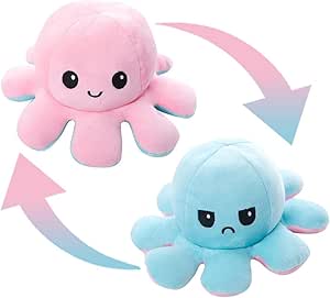 Premium Quality Reversible Flip Octopus Plush Stuffed Toy - 15 cm (Multicolor)