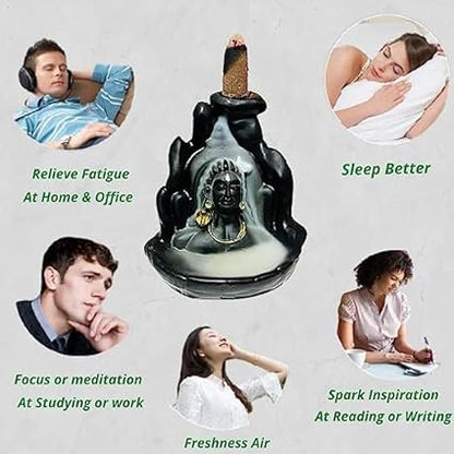 Handcrafted Lord Shiva Statue with 51 Free Backflow Dhoop Cones