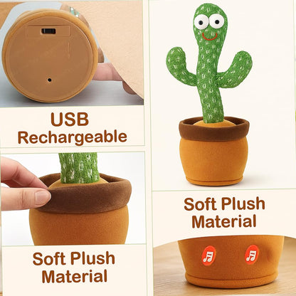 Talking and Dancing Cactus Plant Toy (Green)