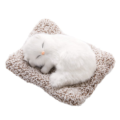 Cute Soft Sleeping Cat with Realistic Sound Toy for Kids