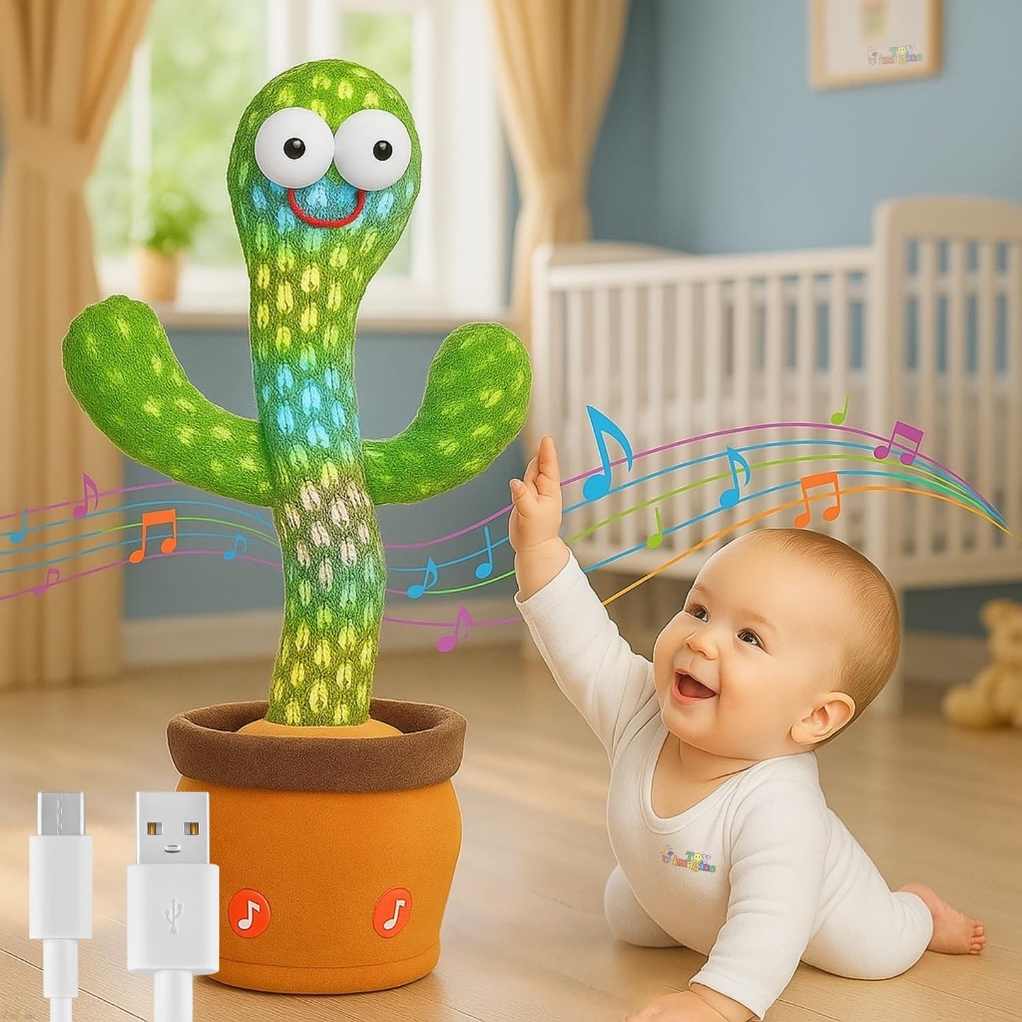 Talking and Dancing Cactus Plant Toy (Green)