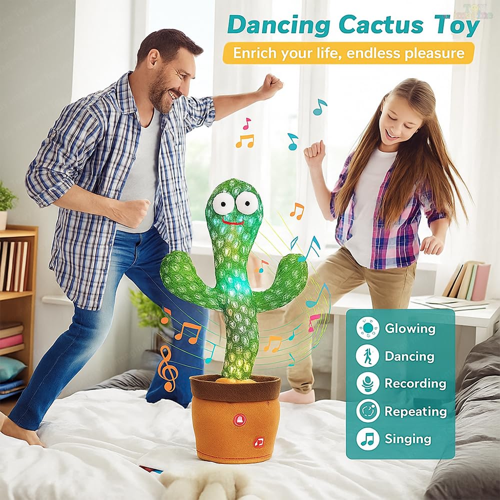 Talking and Dancing Cactus Plant Toy (Green)