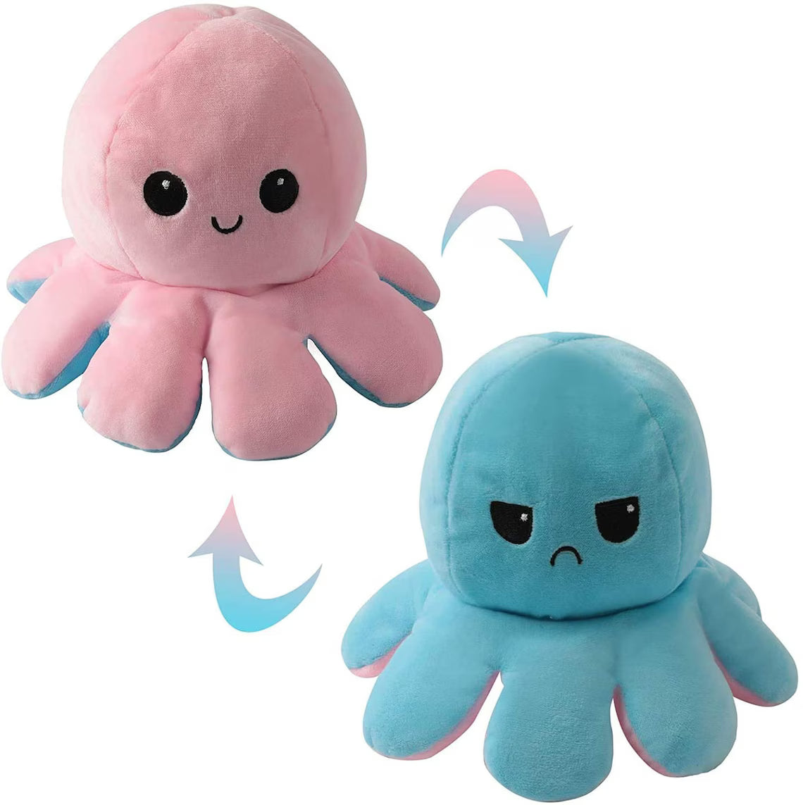 Premium Quality Reversible Flip Octopus Plush Stuffed Toy - 15 cm (Multicolor)